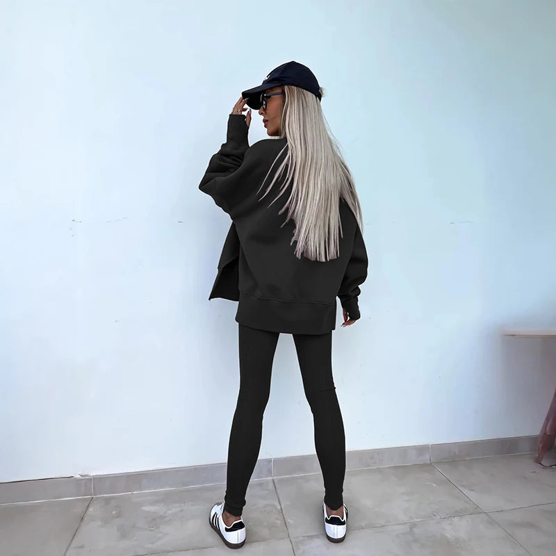 Fall Coord Set With Long Sleeve Hoodie For Yoga And Casual Outfits