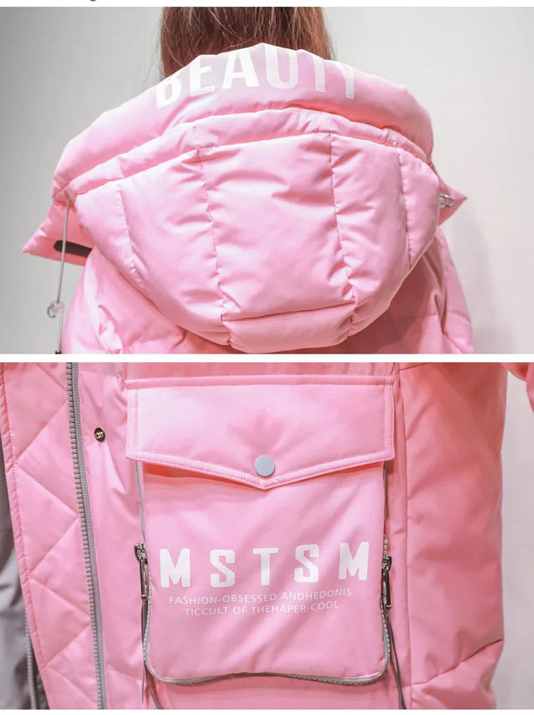 Streetwear Chic Long Hooded Parkas for Women
