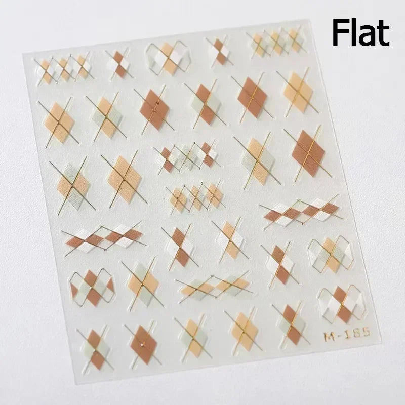 White Wave Line Nail Decals For Autumn Nails Looks And Manicure Design Ideas