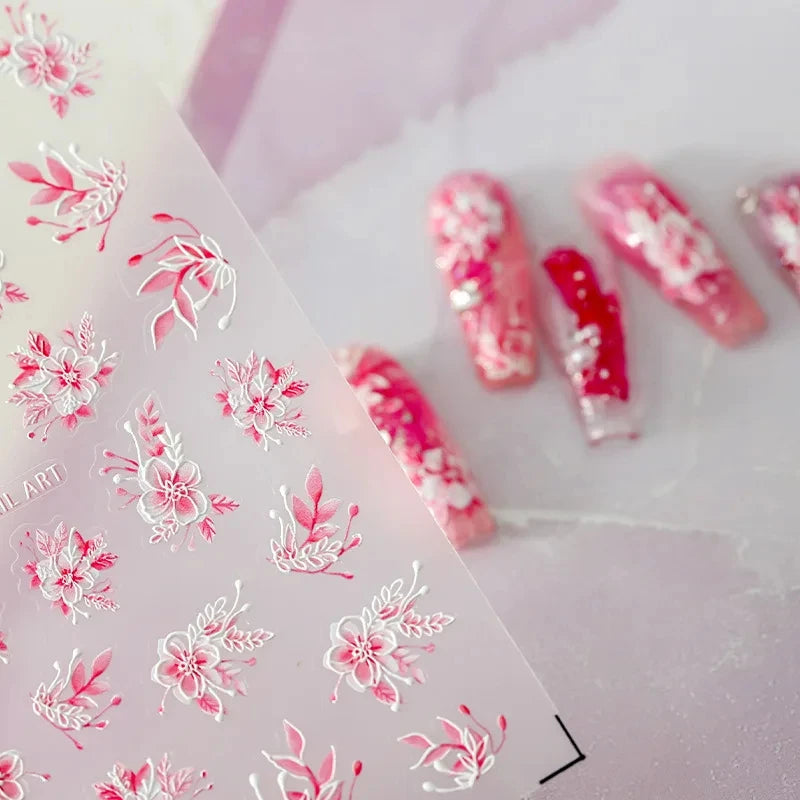 3D Gold Flower Nail Stickers For Fall Nails Inspiration And Luxury Nail Styling