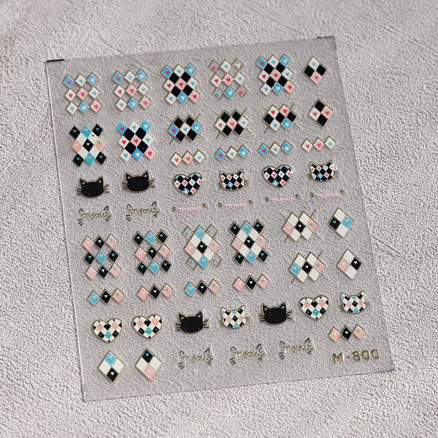 White Wave Line Nail Decals For Autumn Nails Looks And Manicure Design Ideas