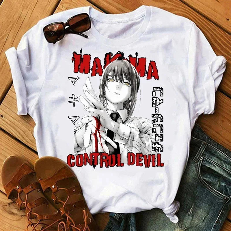 Anime Style Tee Shirt With Bold Print For Trendy Shirt Outfit Ideas