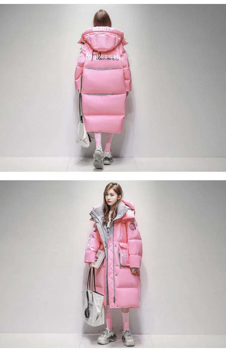 Streetwear Chic Long Hooded Parkas for Women