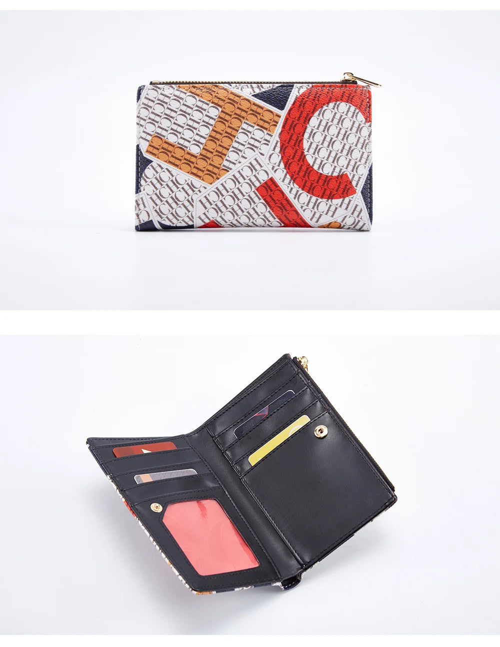 Retro Cartoon Print Long Wallet With Classic Style and Fashionably Simple Large Capacity Design