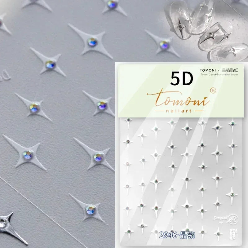 Luxury Korean Nail Decals With Silver And Gold Accents For Autumn Nails Fashion