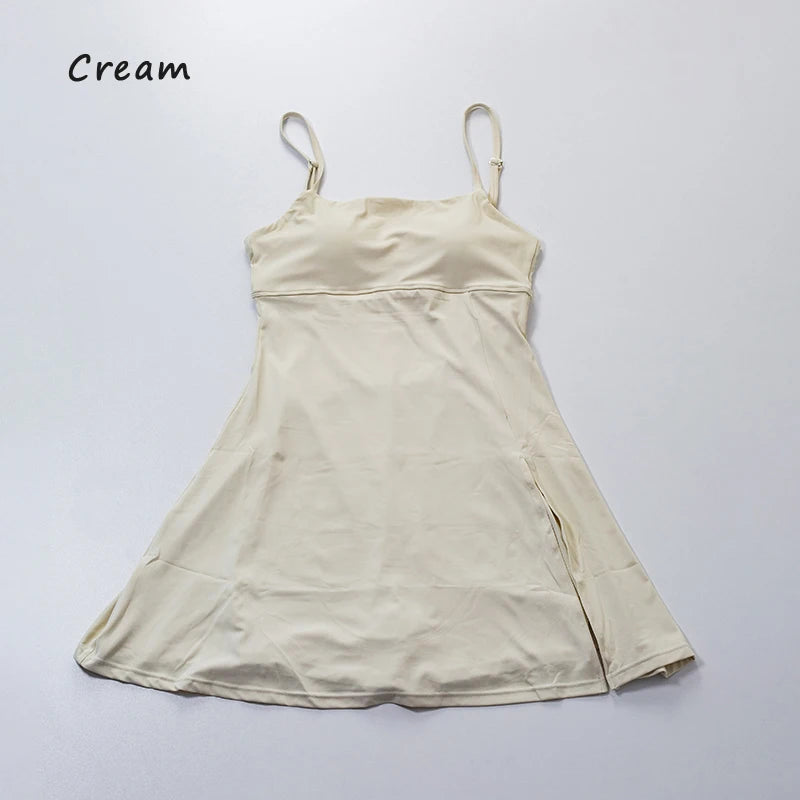 Sporty Tennis Skirt Dress With Built-In Bra For Summer Outfits Casual And Active Style