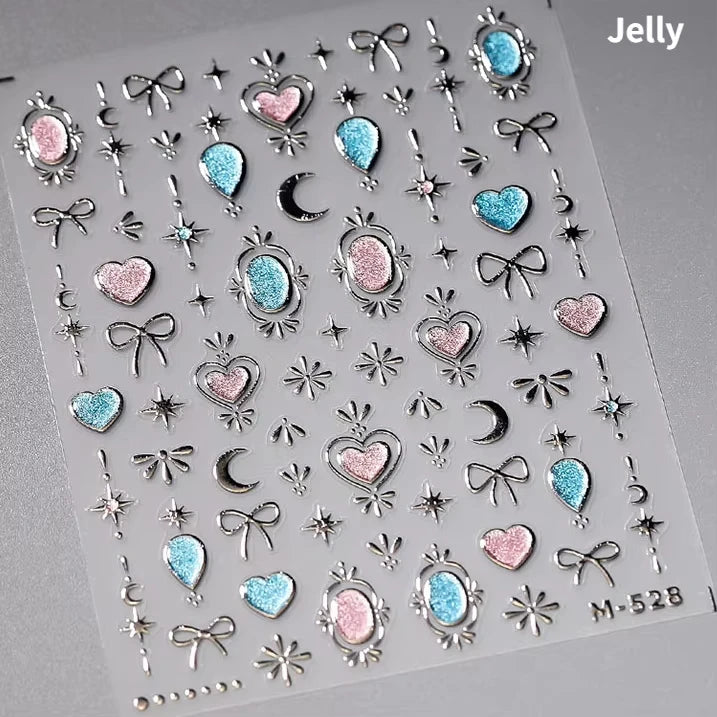 Luxury Korean Nail Decals With Silver And Gold Accents For Autumn Nails Fashion