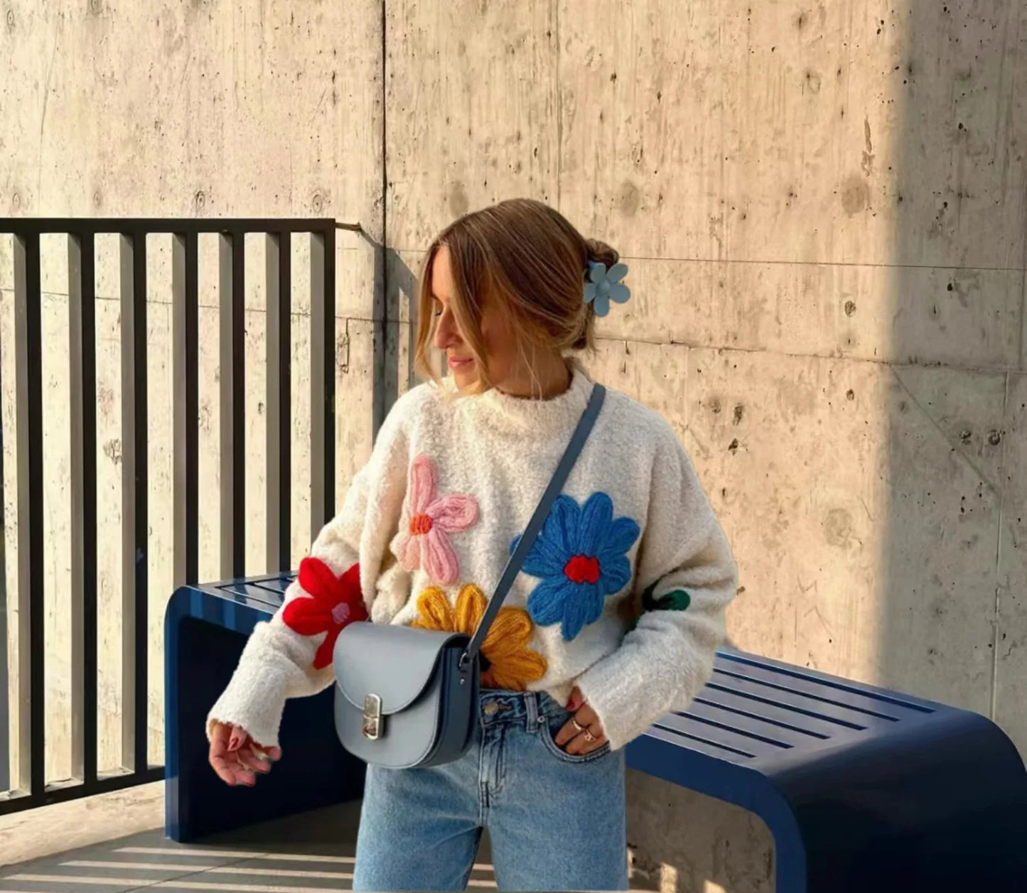 Floral Elegance Knit Sweater