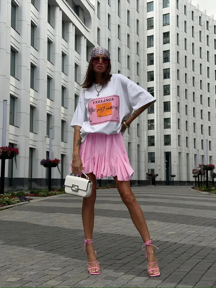 White Mini Skirt With Ruffle Details For Summer Outfits Aesthetic And Cute Skirt Looks