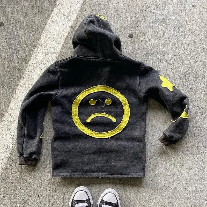 Y2K Retro Street Hoodie Women Fall Outfit 2025