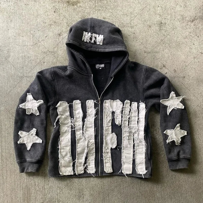 Y2K Retro Street Hoodie Women Fall Outfit 2025