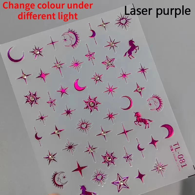 Luxury Korean Nail Decals With Silver And Gold Accents For Autumn Nails Fashion