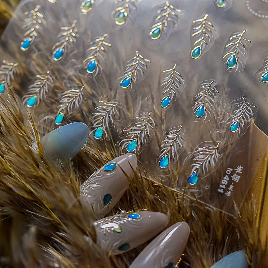 3D Gold Flower Nail Stickers For Fall Nails Inspiration And Luxury Nail Styling