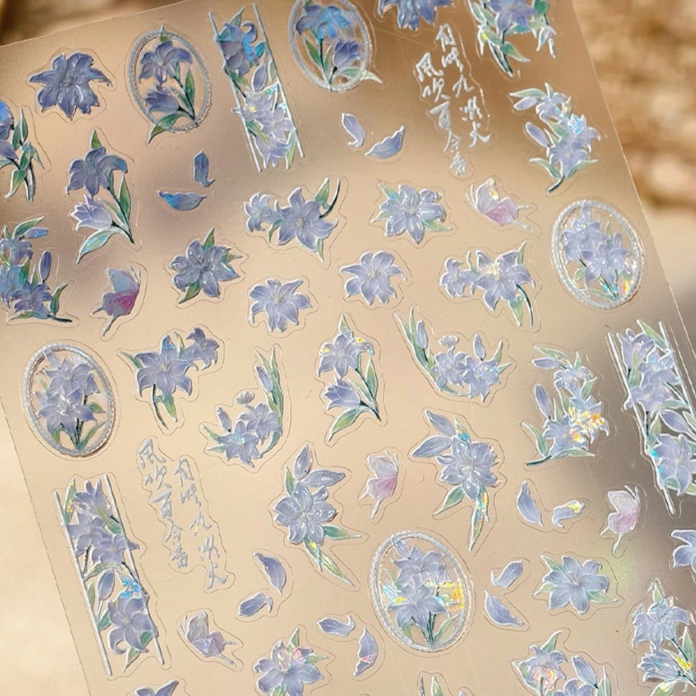 3D Gold Flower Nail Stickers For Fall Nails Inspiration And Luxury Nail Styling