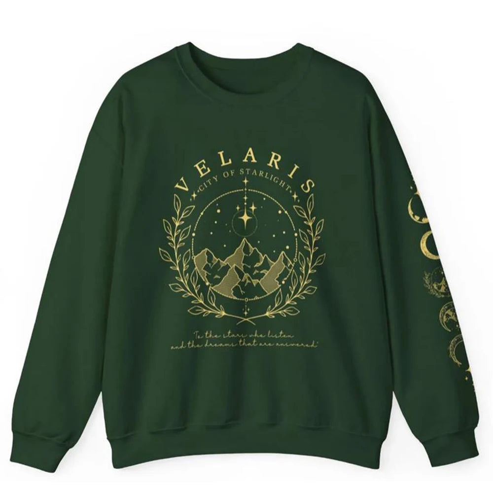 Fall Sweatshirt Aesthetic With Fantasy Print For Casual Outfits