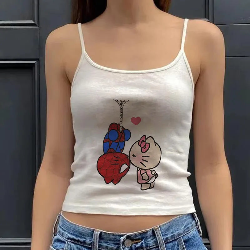 Y2K Baby Tee With Hello Kitty Print For Vintage Summer Outfits Aesthetic And Emo Vibes