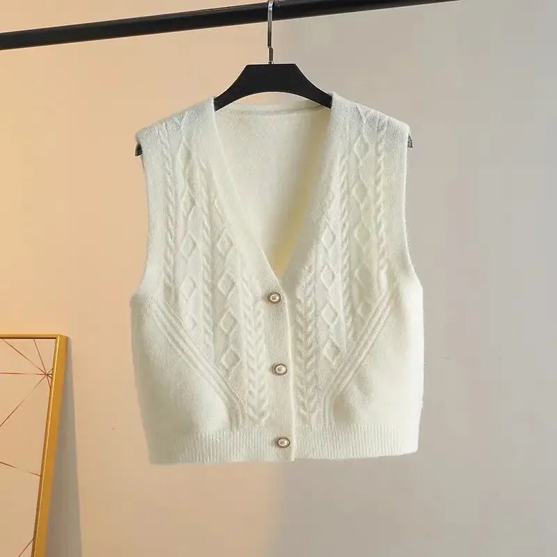 Layered Outfit Inspiration Knitted Vest Cardigan For Women With Slim Fit Camisole Styling