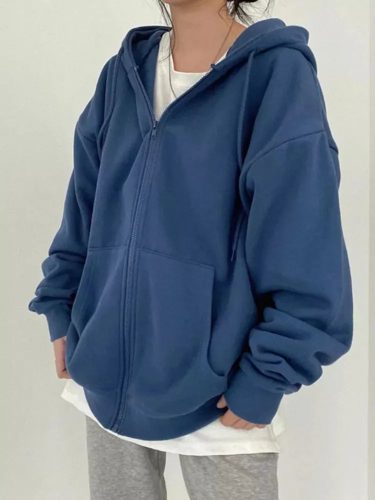 Y2K Retro Street Hoodie Women Fall Outfit 2025