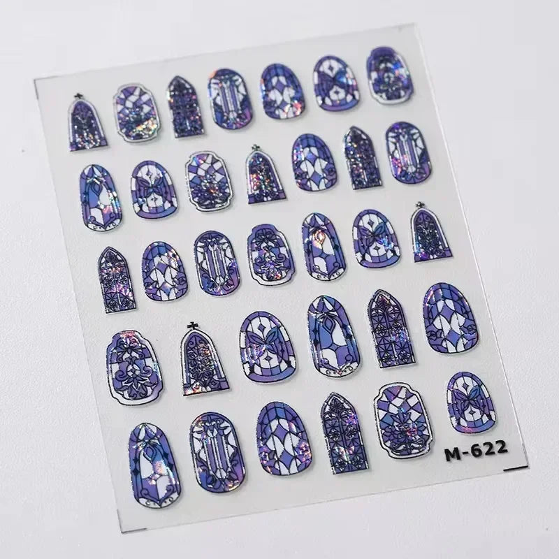 White Wave Line Nail Decals For Autumn Nails Looks And Manicure Design Ideas