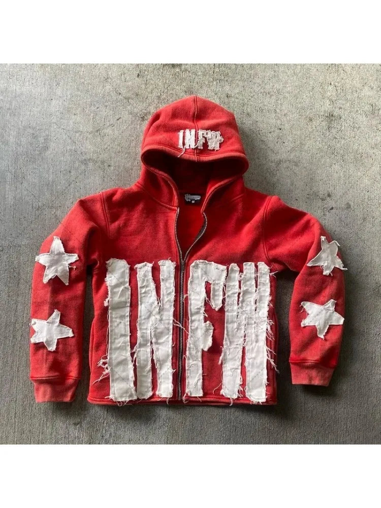 Y2K Retro Street Hoodie Women Fall Outfit 2025