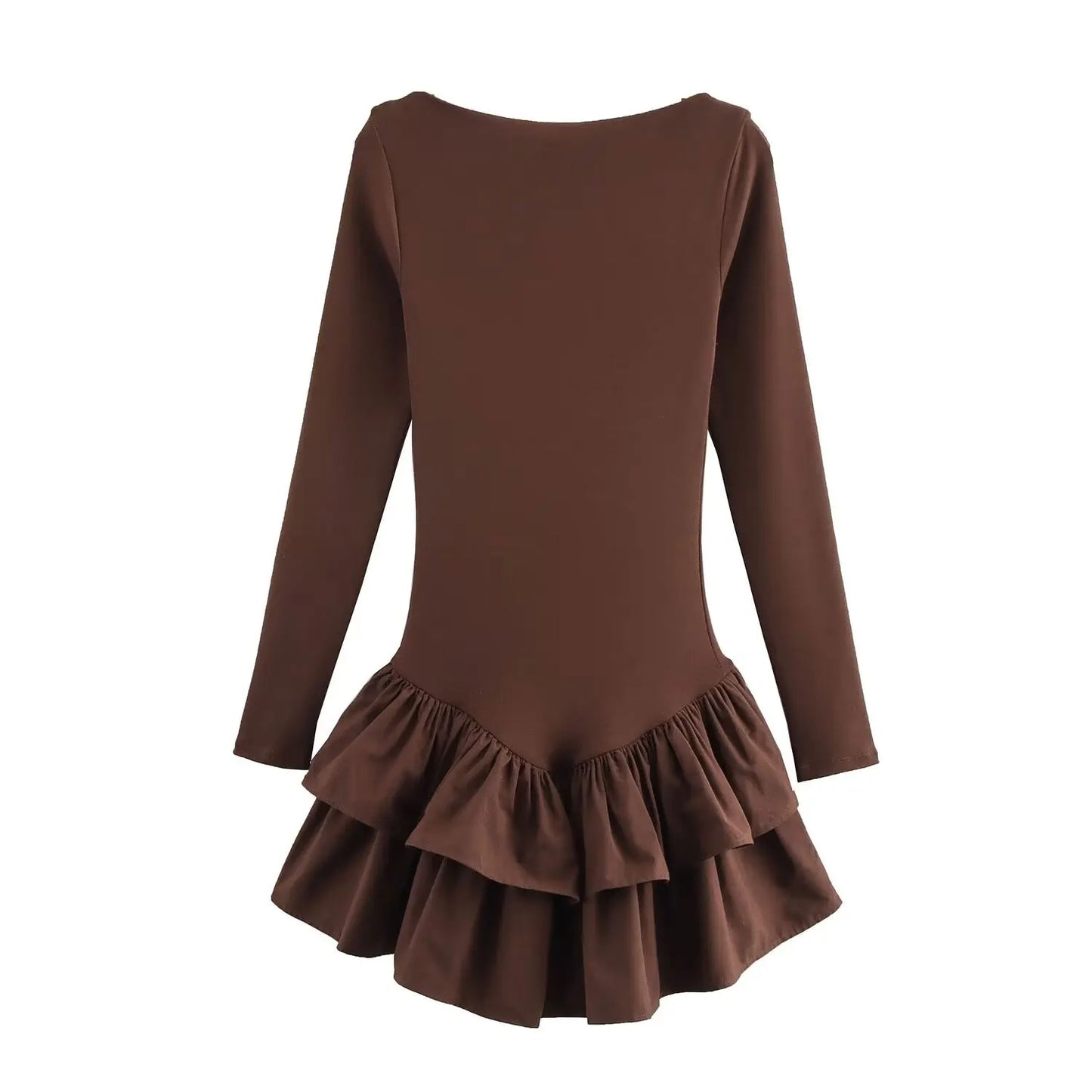 Mini Dress With Boat Neck And Elegant Fit For Spring Fashion Outfits