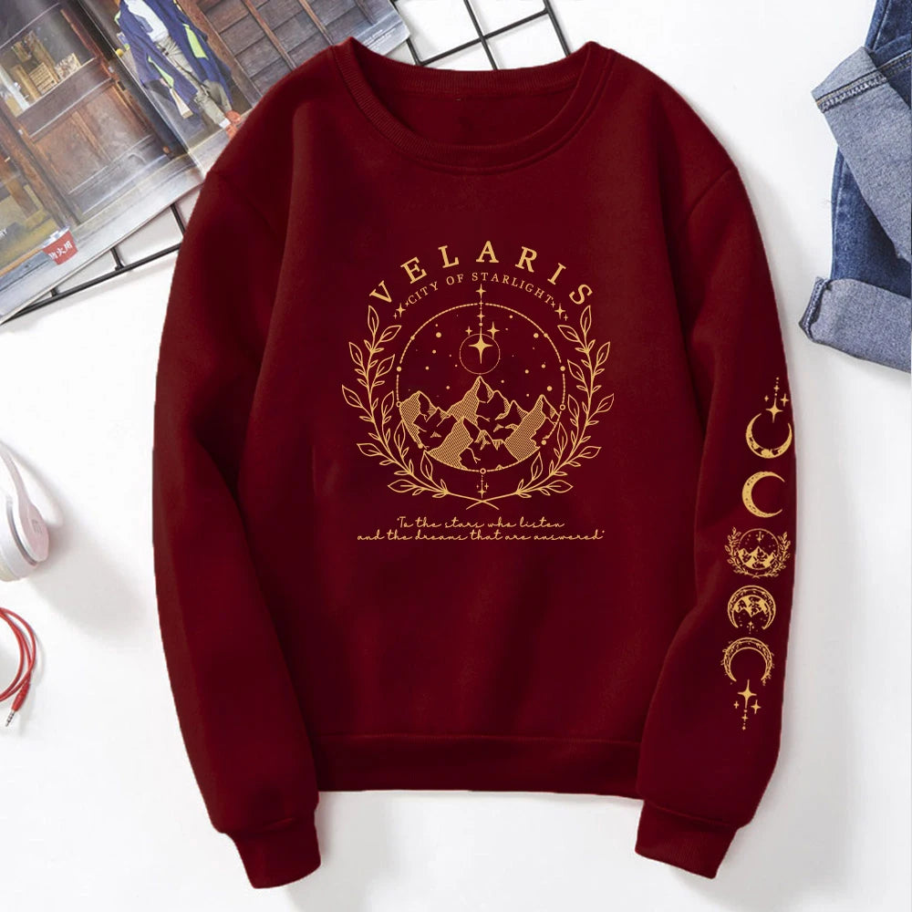Fall Sweatshirt Aesthetic With Fantasy Print For Casual Outfits