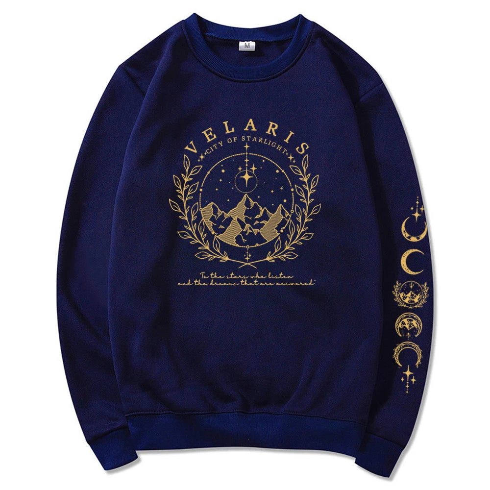 Fall Sweatshirt Aesthetic With Fantasy Print For Casual Outfits