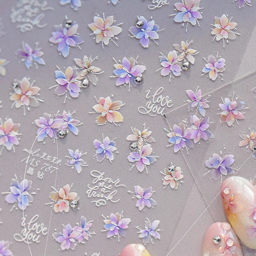 3D Gold Flower Nail Stickers For Fall Nails Inspiration And Luxury Nail Styling