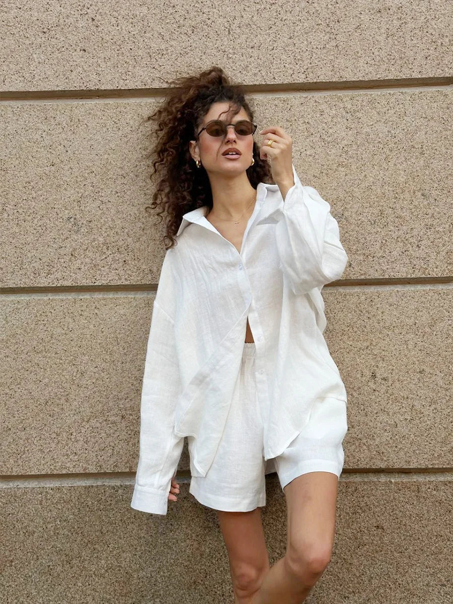 Natural Fabric Two-Piece Loungewear For Everyday Chic Summer Days