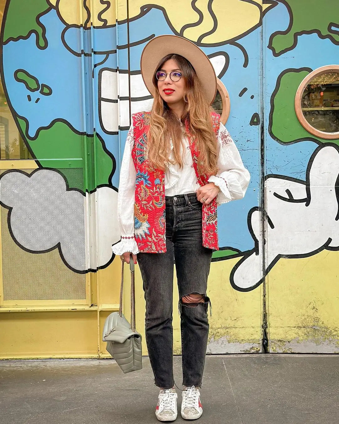Embroidery Elegance Vintage Patch Vest
