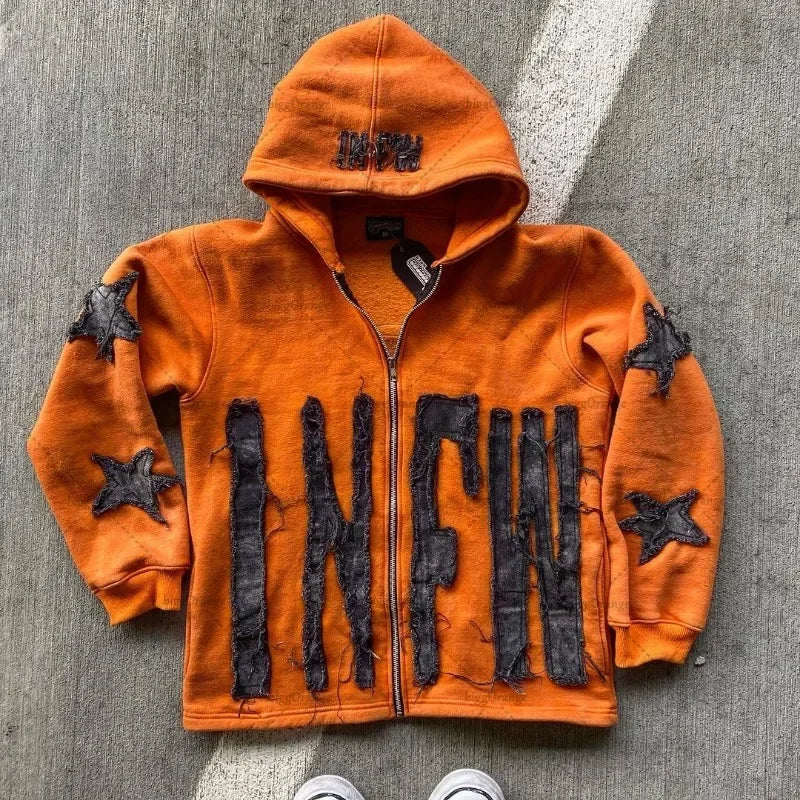 Y2K Retro Street Hoodie Women Fall Outfit 2025