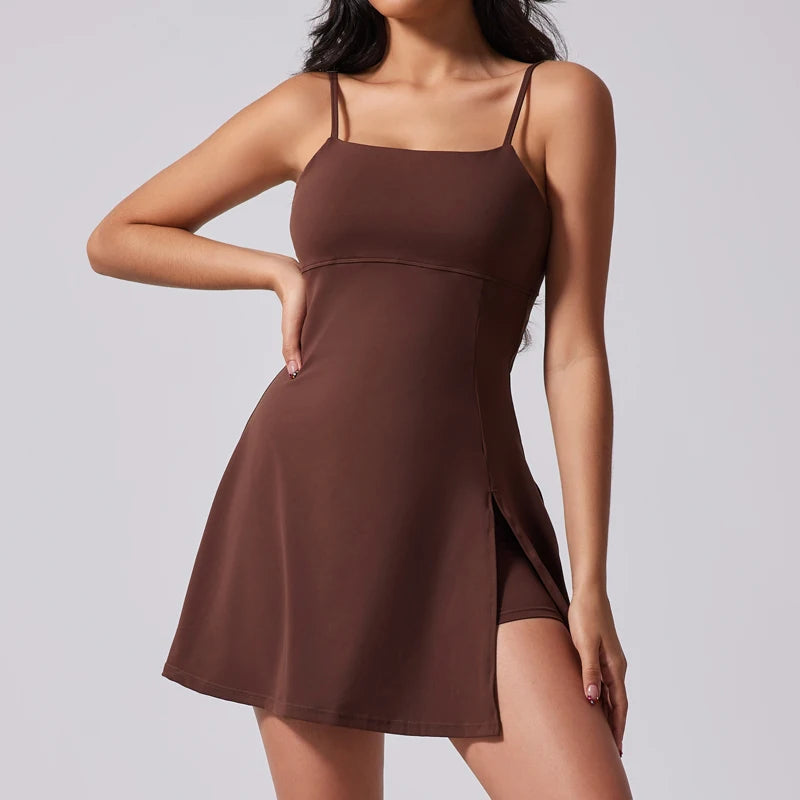 Sporty Tennis Skirt Dress With Built-In Bra For Summer Outfits Casual And Active Style