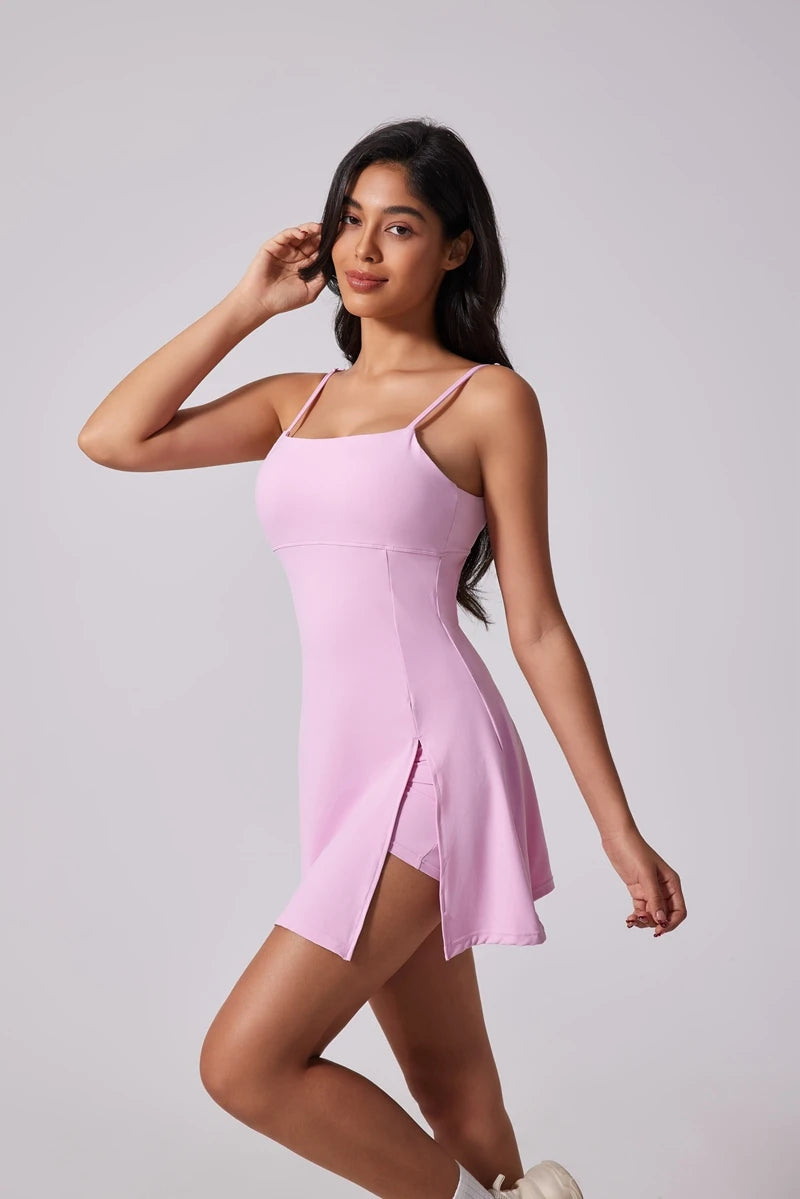 Sporty Tennis Skirt Dress With Built-In Bra For Summer Outfits Casual And Active Style