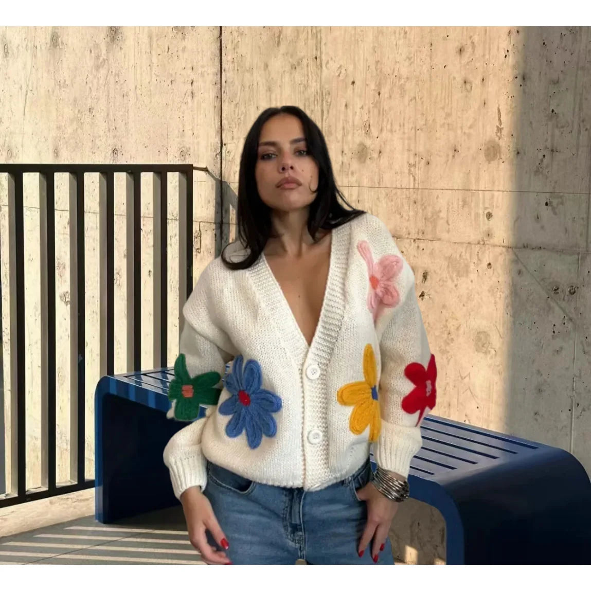 Floral Elegance Knit Sweater