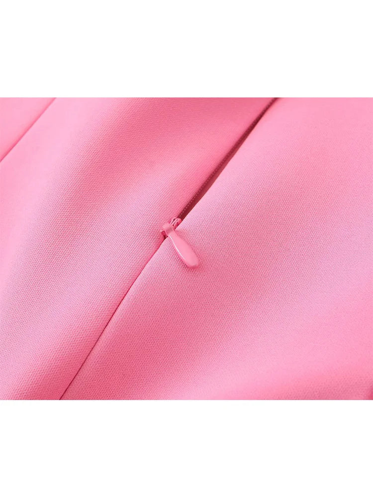 Coquette Pink A-Line Mini Dress – Spaghetti Strap Slim Fit Party Dress for Women, Summer 2025 Fashion