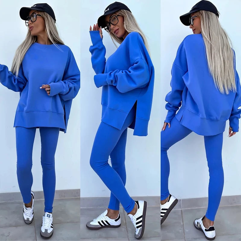 Fall Coord Set With Long Sleeve Hoodie For Yoga And Casual Outfits