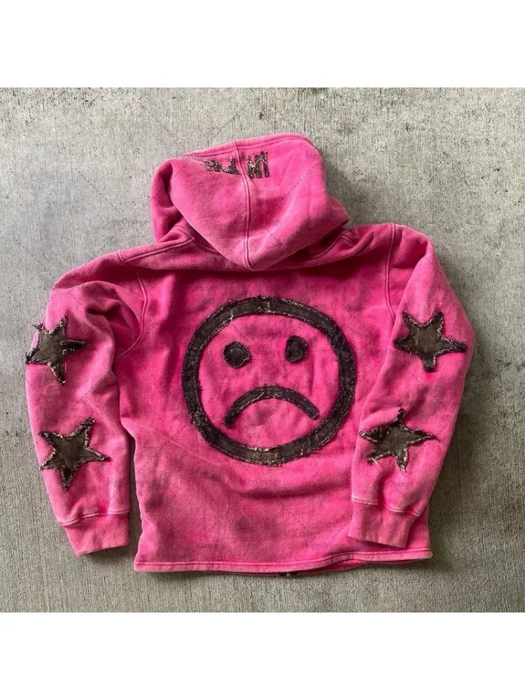 Y2K Retro Street Hoodie Women Fall Outfit 2025