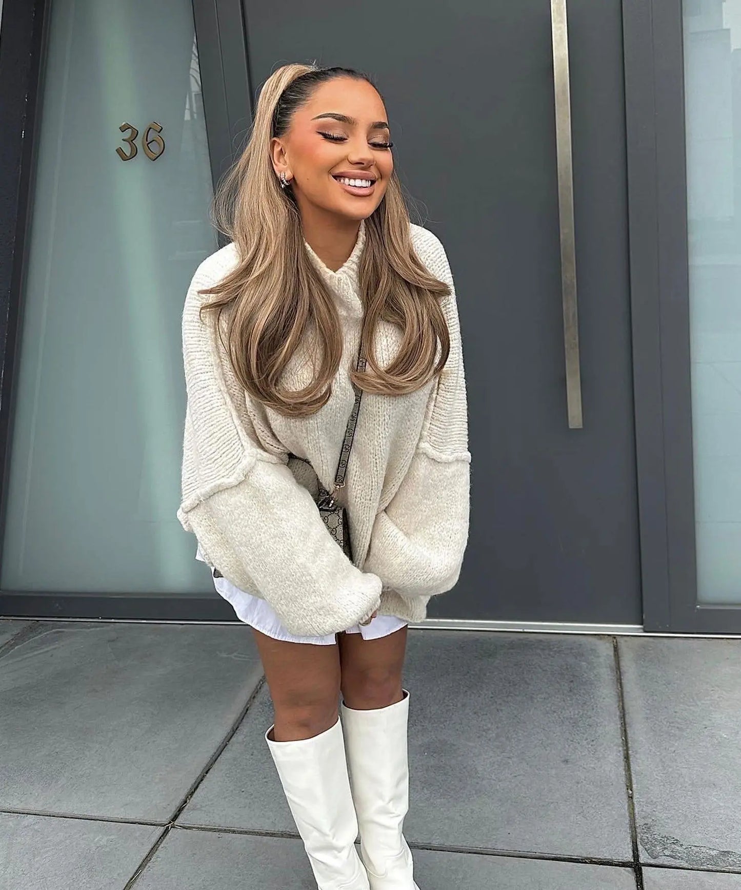 Quilted Elegance Turtleneck Sweater