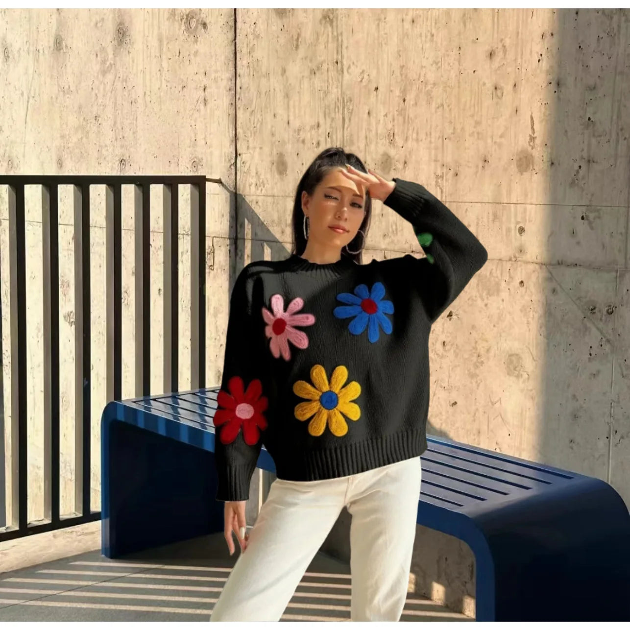 Floral Elegance Knit Sweater