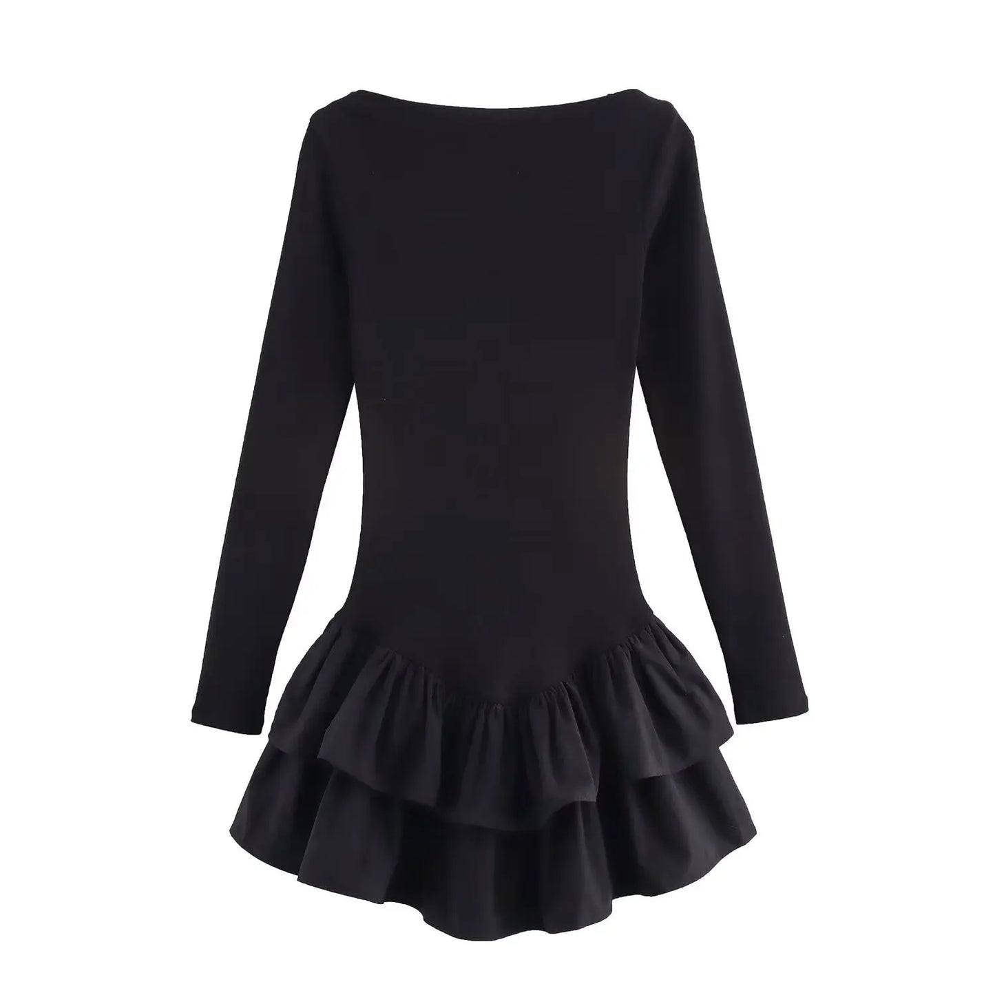 Mini Dress With Boat Neck And Elegant Fit For Spring Fashion Outfits