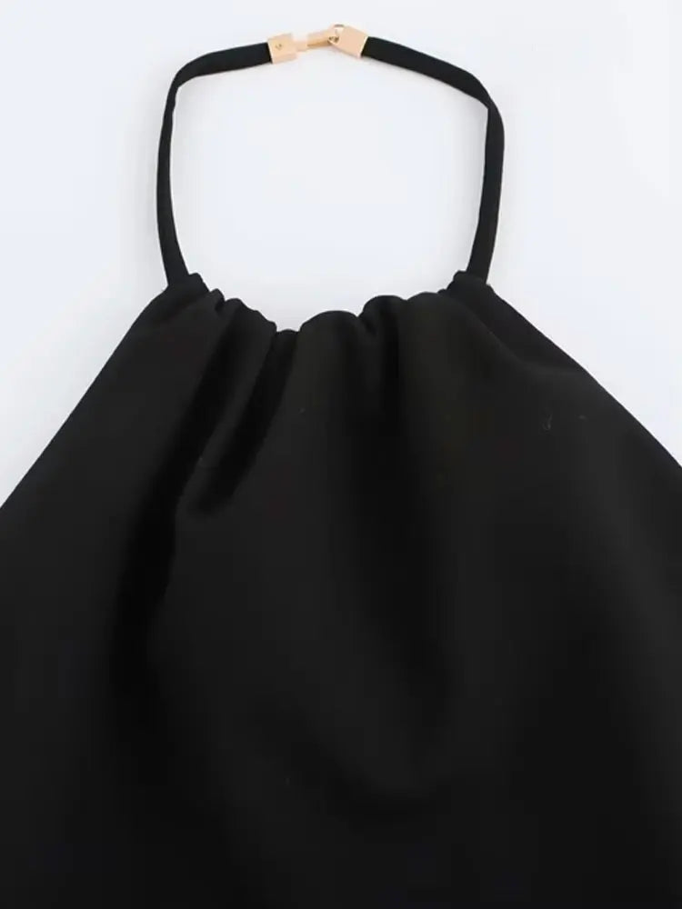 Moto Boho Halter Neck Backless Mini Dress – Sexy Faux Fur Fashion for Women