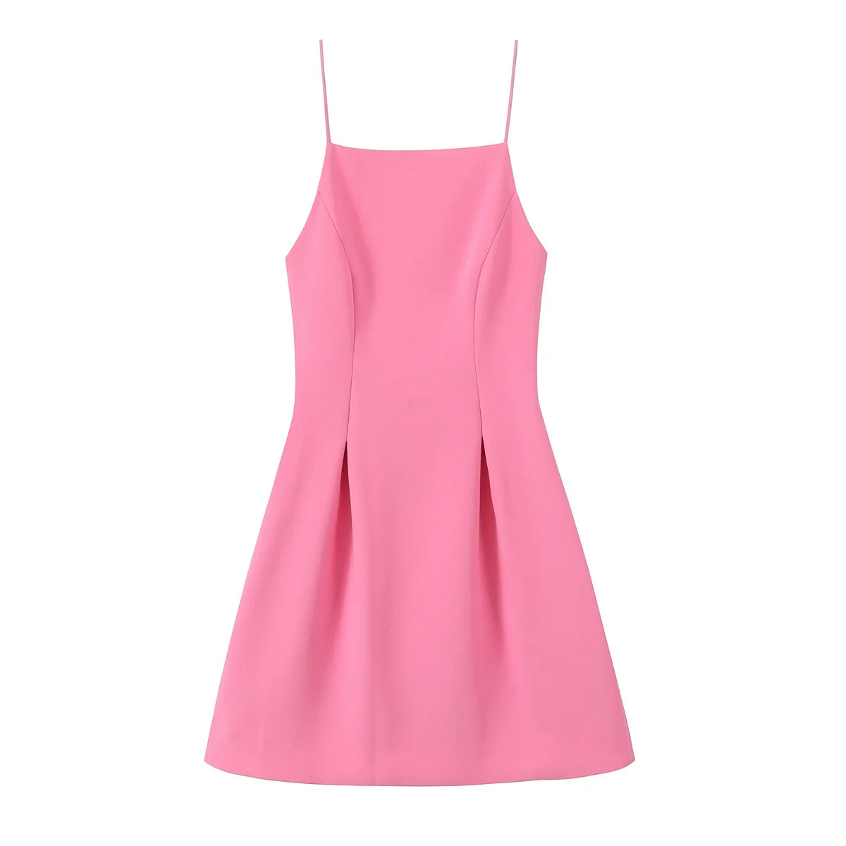 Coquette Pink A-Line Mini Dress – Spaghetti Strap Slim Fit Party Dress for Women, Summer 2025 Fashion