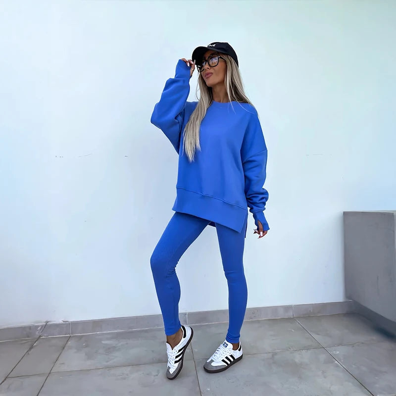 Fall Coord Set With Long Sleeve Hoodie For Yoga And Casual Outfits