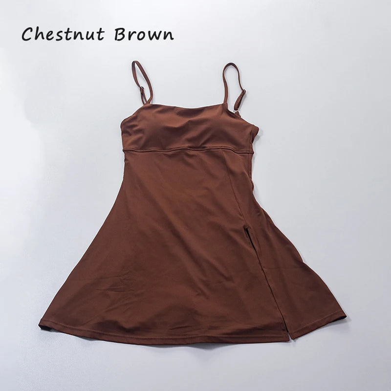 Sporty Tennis Skirt Dress With Built-In Bra For Summer Outfits Casual And Active Style