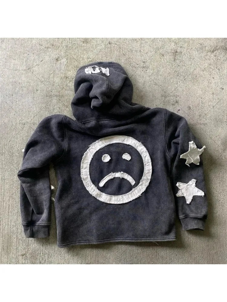 Y2K Retro Street Hoodie Women Fall Outfit 2025