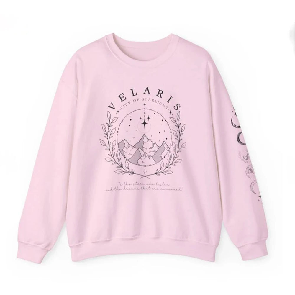 Fall Sweatshirt Aesthetic With Fantasy Print For Casual Outfits