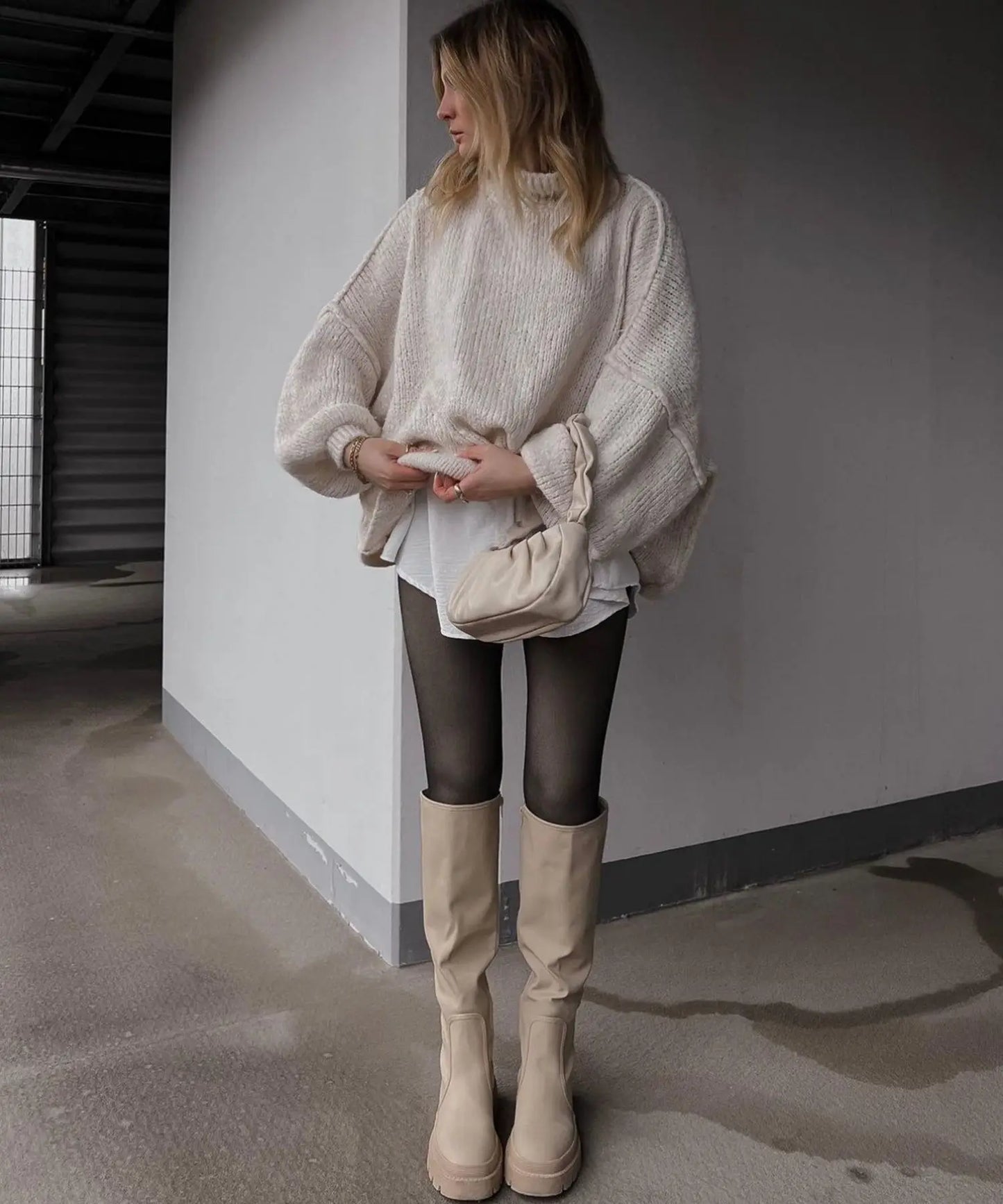 Quilted Elegance Turtleneck Sweater