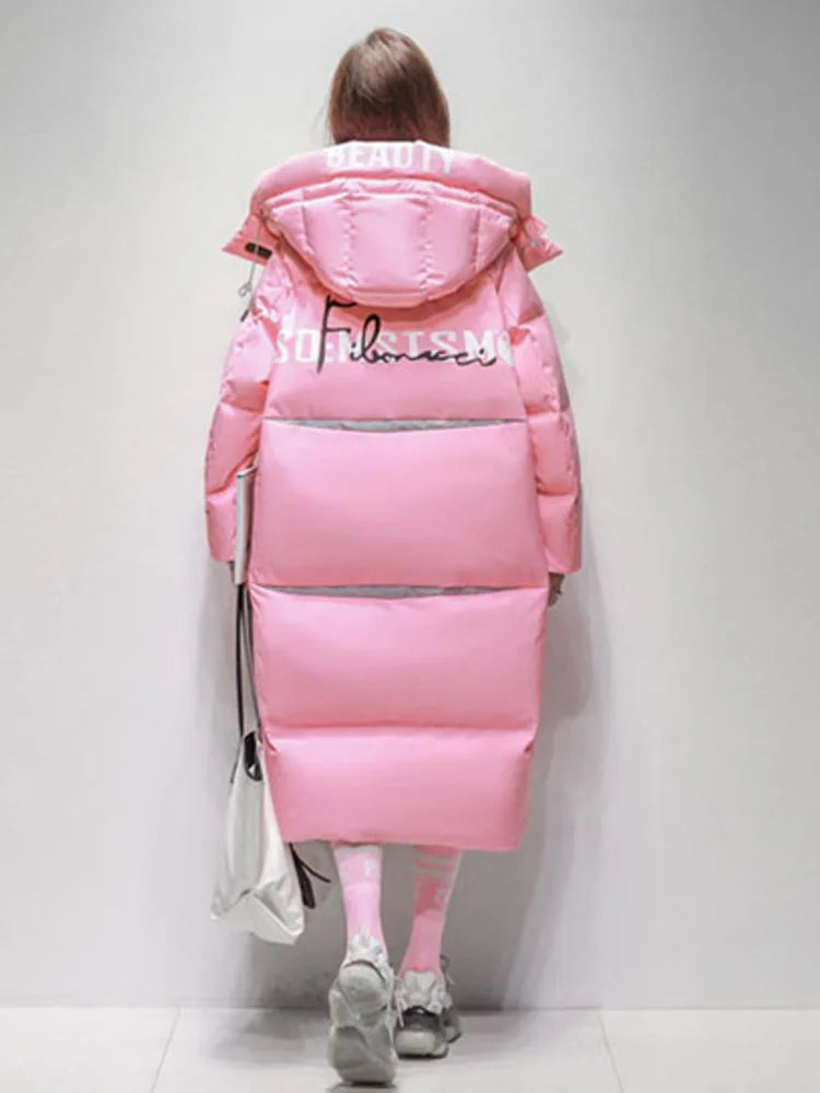 Streetwear Chic Long Hooded Parkas for Women