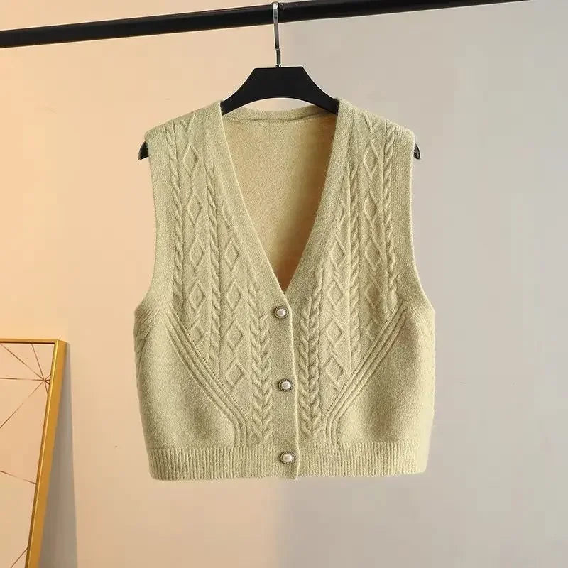 Layered Outfit Inspiration Knitted Vest Cardigan For Women With Slim Fit Camisole Styling