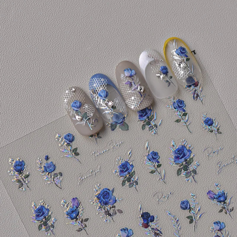 3D Gold Flower Nail Stickers For Fall Nails Inspiration And Luxury Nail Styling